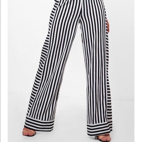 boohoo striped trousers